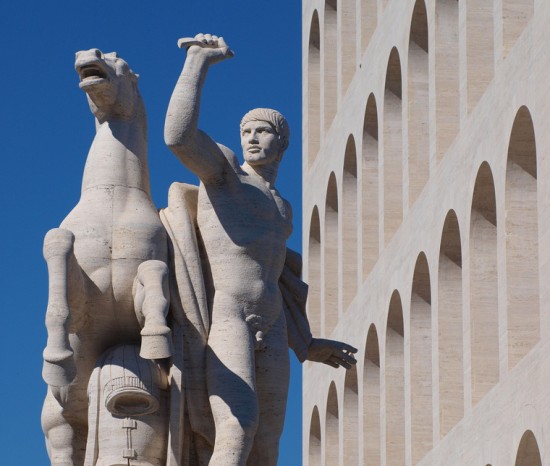 Statue by the Square Colosseum
