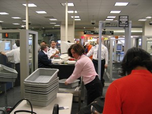 Going through airport security